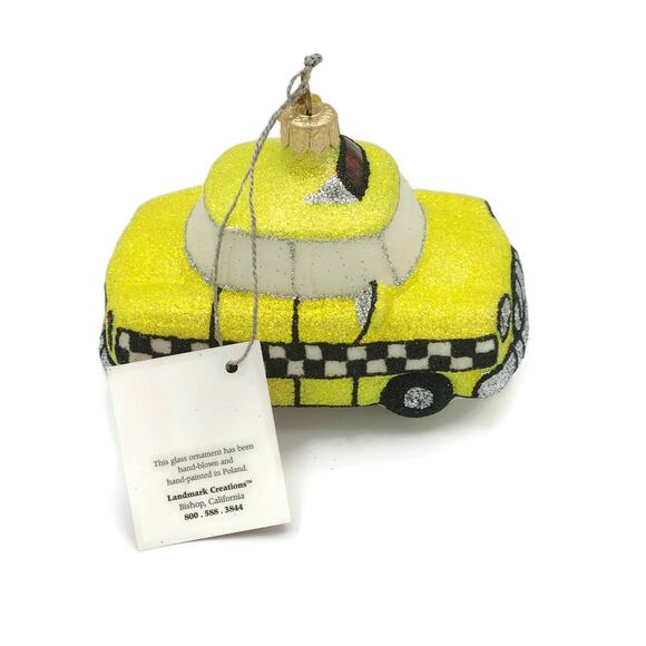 Yellow Taxi Cab Car Christmas Holiday Ornament Landmark Creations - Picture 3 of 5